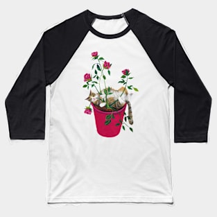 Cat among roses Baseball T-Shirt